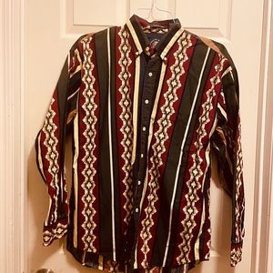 Salty dog weathered, poplin Aztec shirt for men size large